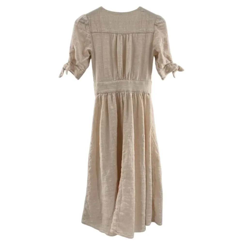 Free People Love of My Life Cotton Gauze Prairie Festival Midi Dress Ivory Boho - Picture 10 of 11